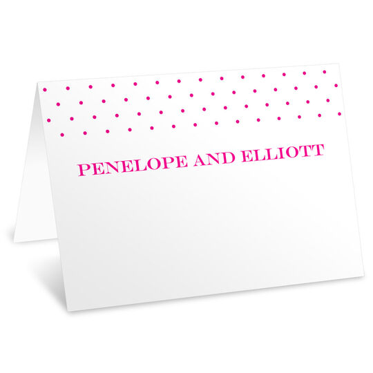 Hot Pink Pin Dot Folded Place Cards